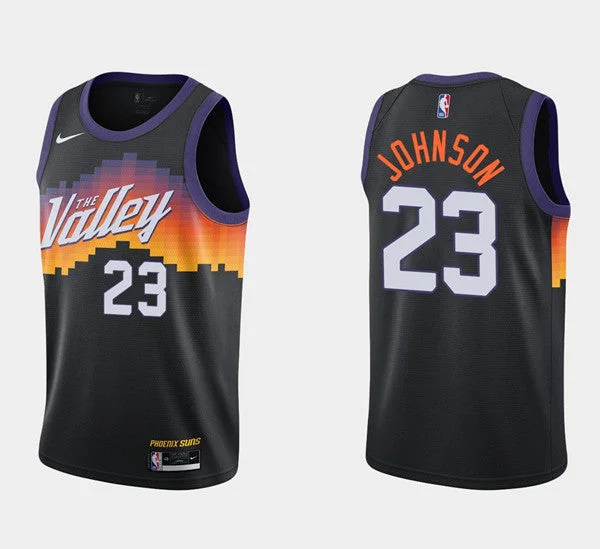 Basketball Jersey Premium-Men's Phoenix Suns #23 Cameron Johnson Black City Edition New Uniform 2021 Stitched Basketball Jersey