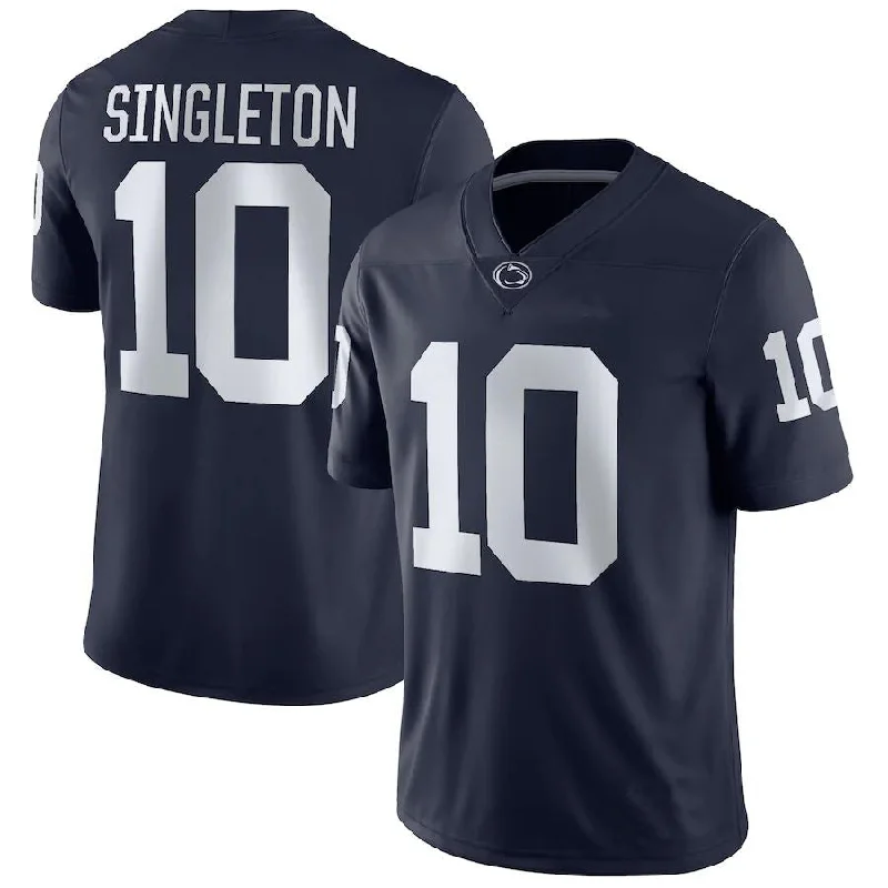 Football Jersey Number-P.State Nittany Lions #10 Nicholas Singleton NIL Replica Football Jersey Navy Stitched American College Jerseys