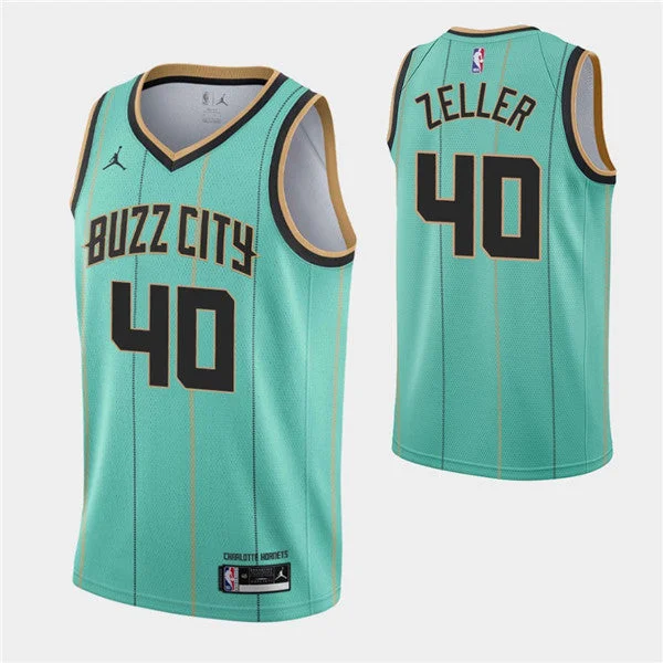 Basketball Jersey Orange-Men's Charlotte Hornets #40 Cody Zeller Teal Buzz City Swingman 2020-21 Stitched Basketball Jersey