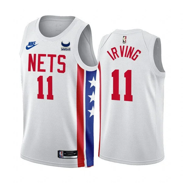 Basketball Jersey Men-Men's Brooklyn Nets #11 Kyrie Irving 2022/23 White With Patch Classic Edition Stitched Basketball Basketball Jersey