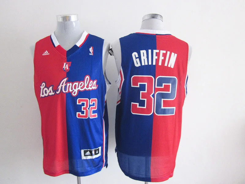 Basketball Jersey Classic Fit-Clippers 32 Griffin Red&Blue Split Basketball Jerseys