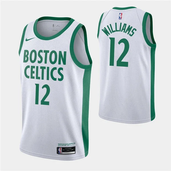 Basketball Jersey Basketball Sister-Men's Boston Celtics #12 Grant Williams White 2020-21 City Edition Swingman Stitched Basketball Jersey