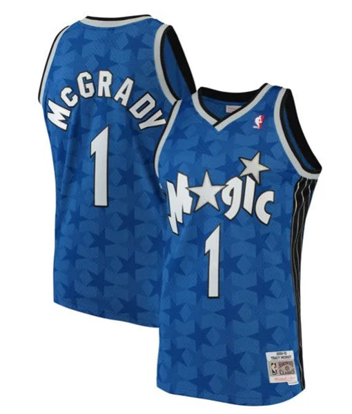 Basketball Jersey Unique-Men's Orlando Magic #1 Tracy McGrady Blue 2000-01 Stitched Basketball Jersey