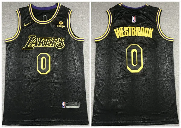 Basketball Jersey Dunk Contest-Men's Los Angeles Lakers #0 Russell Westbrook "bibigo" Black Stitched Basketball Jersey