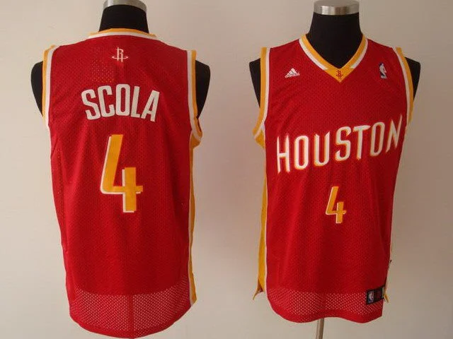 Basketball Jersey Oversized-Rockets 4 Scola Red Basketball Jerseys