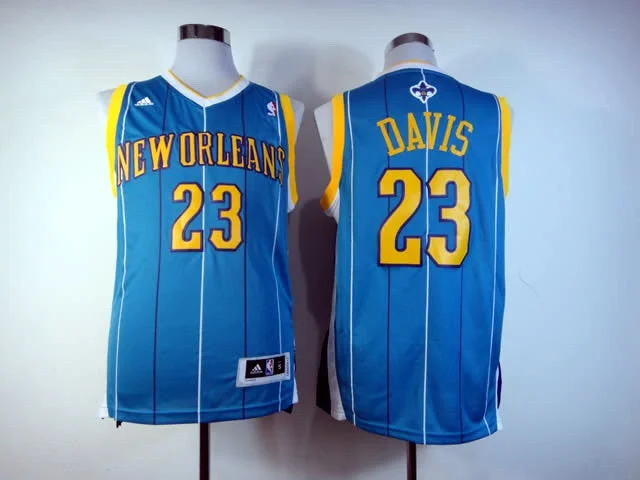 Basketball Jersey Printed-Hornets 23 Davis Revolution 30 Swingman Blue Home Basketball Jerseys