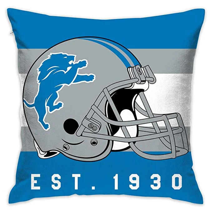 Football Jersey College-Football jerseys Design Personalized Pillowcase Detroit Lions Decorative Throw Pillow Covers