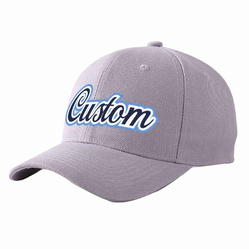 Baseball Cap Toddler-Custom Gray Navy-White Curved Eaves Sport Baseball Cap Design for Men/Women/Youth