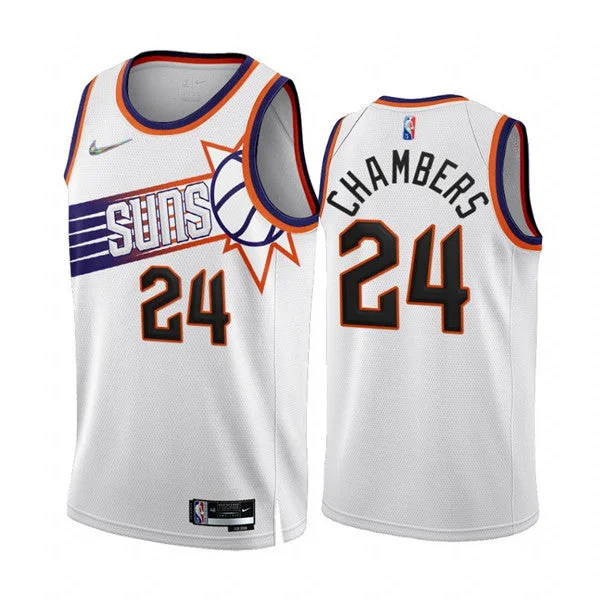 Basketball Jersey Basketball Player-Men's Phoenix Suns #24 Tom Chambers 2022/23 White 75th Anniversary Association Edition Stitched Basketball Jersey