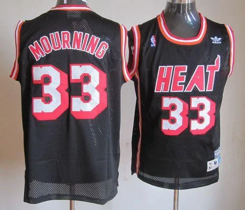 Basketball Jersey Boys-Heat #33 Mourning Black Throwback Stitched Basketball Jersey