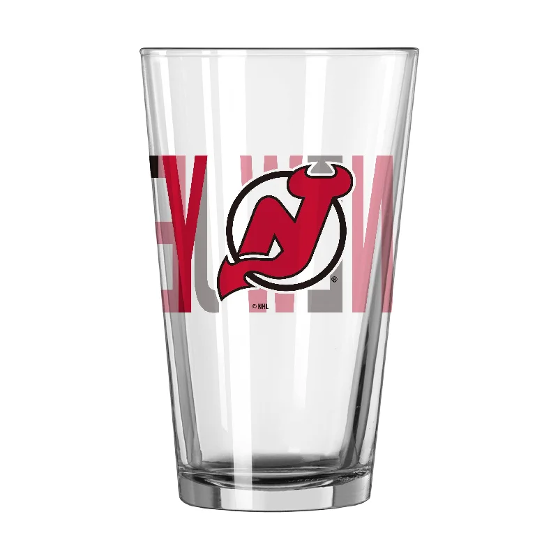 Team Mug Online Business-New Jersey Devils 16oz Overtime Pint Glass