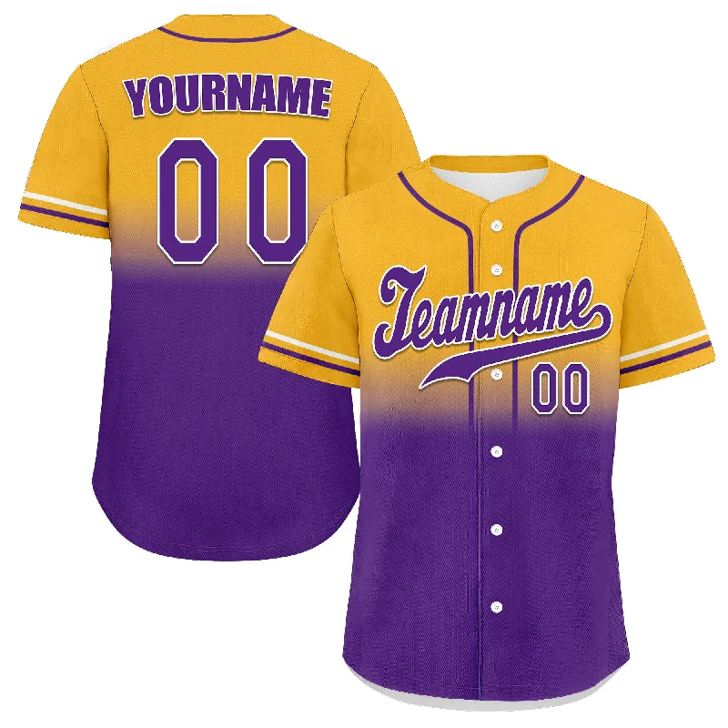 Baseball Jersey Camping-Custom Yellow Purple Fade Fashion Personalized Authentic Baseball Jersey UN002-bd0b007b-7