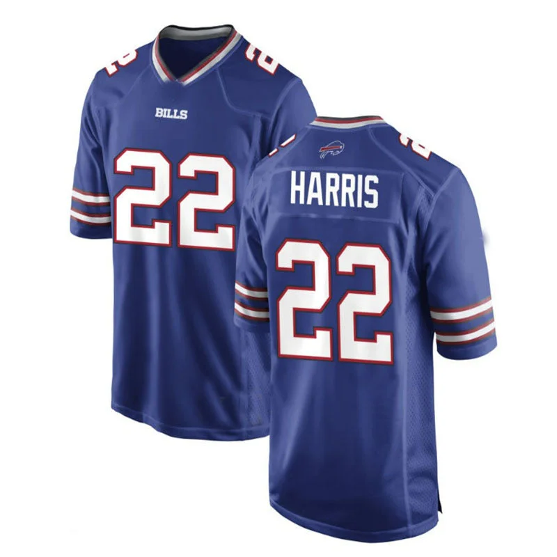 Football Jersey Game Day-B.Bills #22 Damien Harris Royal Game Jersey American Stitched Football Jerseys