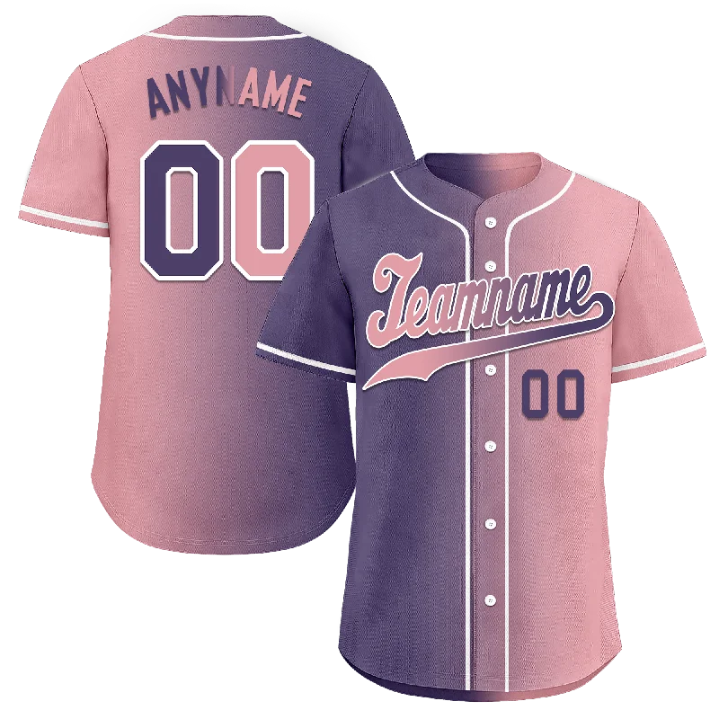 Baseball Jersey Stylish-Custom Purple Pink Gradient Fashion Personalized Authentic Baseball Jersey BSBJ01-D0a7a0e