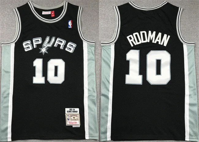 Basketball Jersey Basketball Team-Men's San Antonio Spurs #10 Dennis Rodman Black Stitched Basketball Jersey