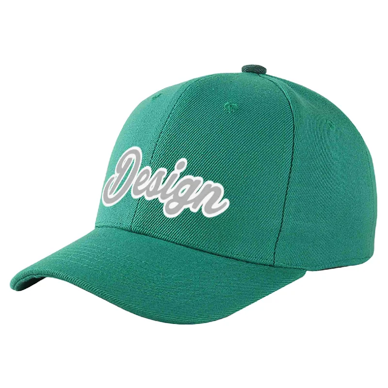 Baseball Cap Tactical-Custom Light Green Gray-White Curved Eaves Sport Design Baseball Cap