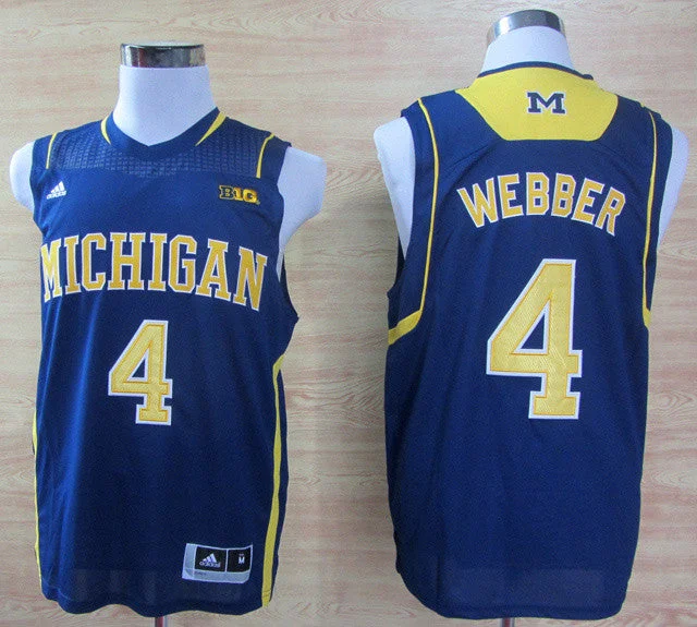 Basketball Jersey Space Theme-Michigan Wolverines 4 Webber B10 Patch Blue AAA Basketball Jerseys