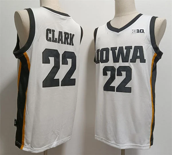 Football Jersey Hip Hop-I.Hawkeyes #22 Caitlin Clark White Stitched Football Jersey American College Jerseys