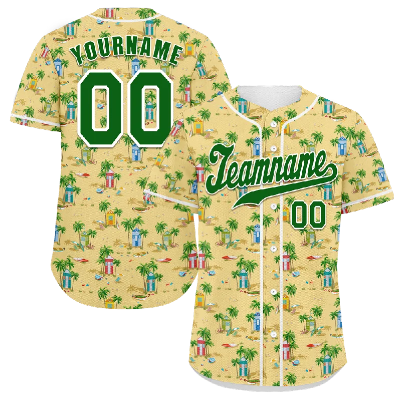 Baseball Jersey Lounge-Custom Orange Hawaii Green Authentic Baseball Jersey BSBJ0a-bc0fb7b