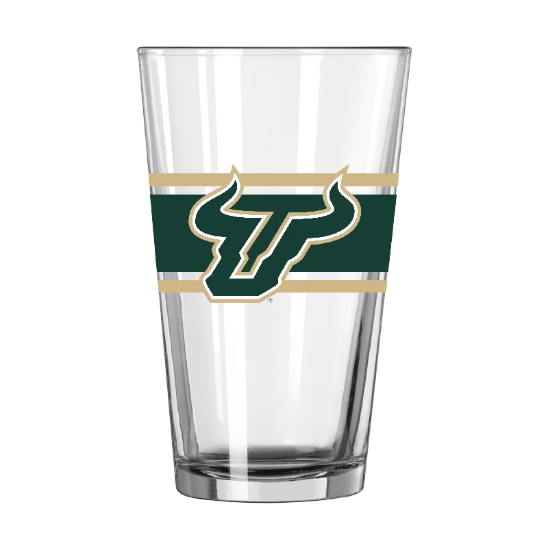 Team Mug Tea-South Florida 16oz Stripe Pint Glass