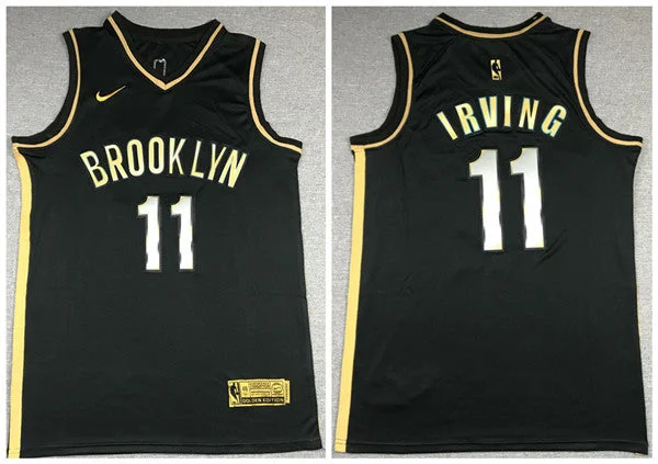 Basketball Jersey Limited Edition-Men's Brooklyn Nets #11 Kyrie Irving 2020 Black Gold Edition Stitched Basketball Jersey