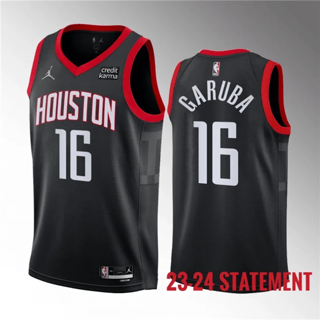 Basketball Jersey Modern-Men's Houston Rockets #16 Usman Garuba Black 2023 Statement Edition Stitched Basketball Basketball Jersey