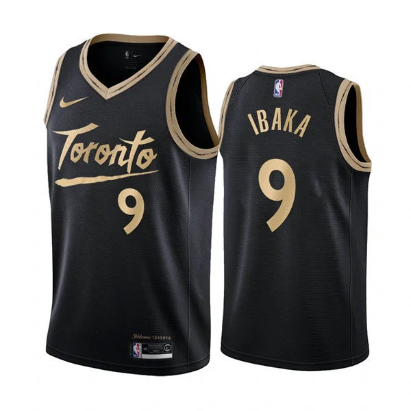 Basketball Jersey Meme-Men's Toronto Raptors #9 Serge Ibaka Black City Edition New Uniform 2020-21 Stitched Basketball Jersey