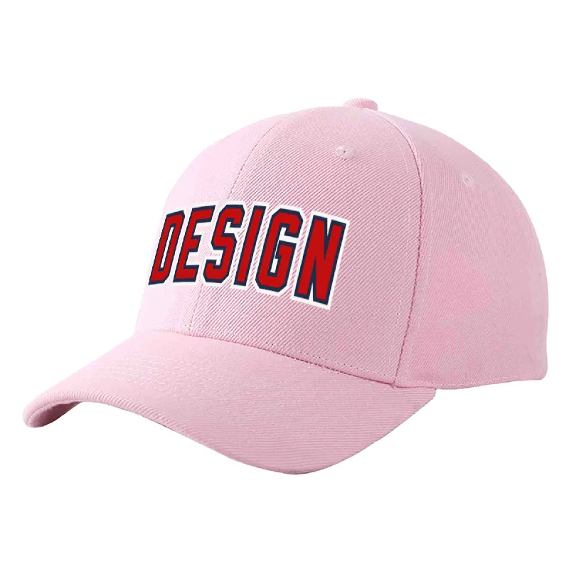 Baseball Cap Thanksgiving-Custom Pink Red-Navy Curved Eaves Sport Design Baseball Cap