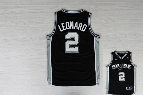 Basketball Jersey Recycled Fabric-Spurs 2 Leonard Black New Revolution 30 Basketball Jerseys