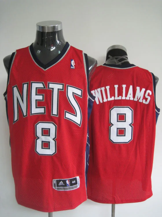 Basketball Jersey Home-Nets 8 Williams Red Basketball Jerseys