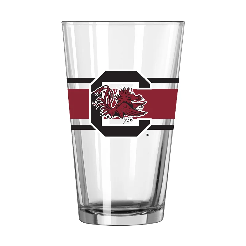 Team Mug BPA-Free-South Carolina 16oz Stripe Pint Glass