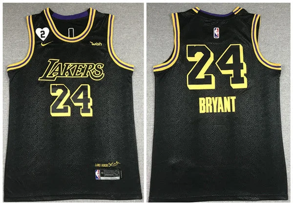 Basketball Jersey Orange-Men's Los Angeles Lakers #24 Kobe Bryant 2020 Black City Edition With GiGi Patch Stitched Basketball Jersey