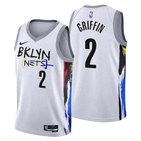 Basketball Jersey Travel-Men's Brooklyn Nets #2 Blake Griffin 2022/23 White City Edition Stitched Basketball Basketball Jersey