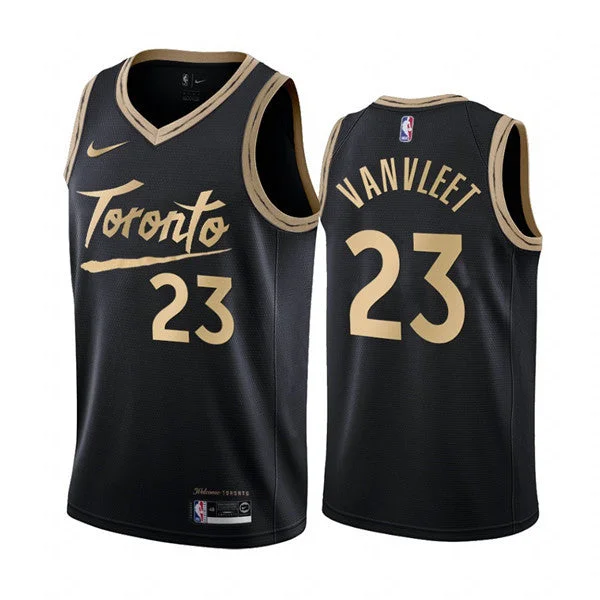 Basketball Jersey Artistic-Men's Toronto Raptors #23 Fred VanVleet Black City Edition New Uniform 2020-21 Stitched Basketball Jersey