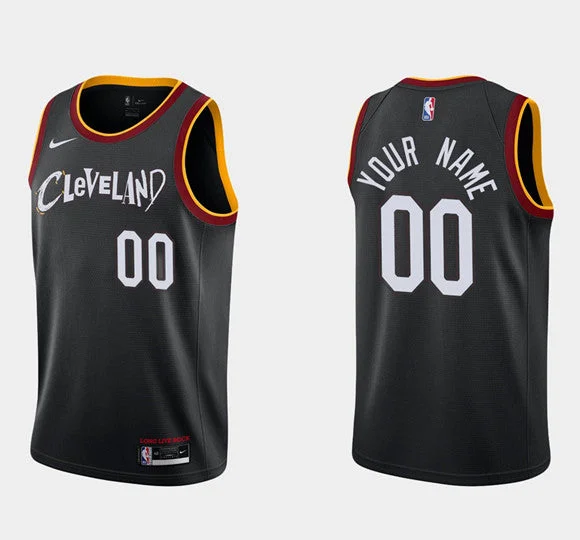 Basketball Jersey Quick-Dry-Men's Cleveland Cavaliers Active Custom Black Stitched Basketball Basketball Jersey