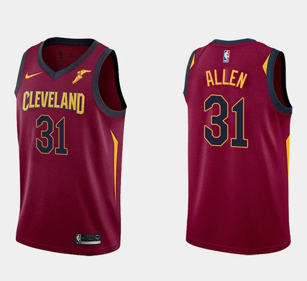 Basketball Jersey Celebrity-Men's Cleveland Cavaliers #31 Jarrett Allen Basketball Red Swingman Icon Stitched Basketball Jersey