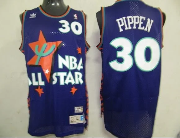 Basketball Jersey Free Shipping-Bulls 30 Pippen Blue 2010 All Star Basketball Jerseys