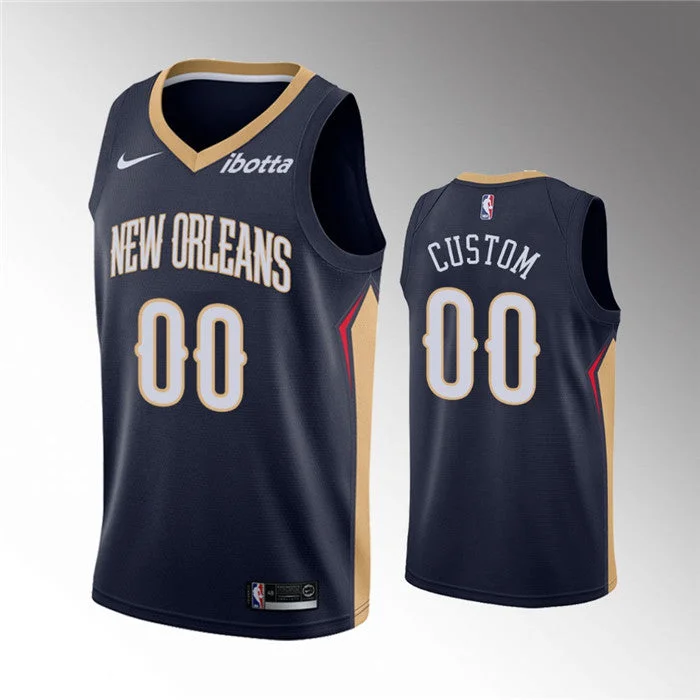 Basketball Jersey Basketball Fan-Men's New Orleans Pelicans Active Player Custom Navy Icon Edition Stitched Basketball Jersey