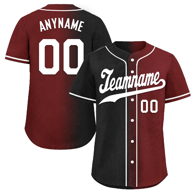 Baseball Jersey Sports-Custom Black Red Gradient Fashion Personalized Authentic Baseball Jersey BSBJ01-D0a7aae