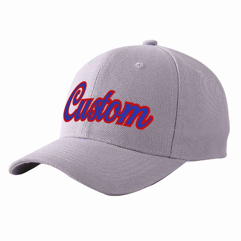 Baseball Cap Curved Brim-Custom Gray Royal-Red Curved Eaves Sport Baseball Cap Design for Men/Women/Youth