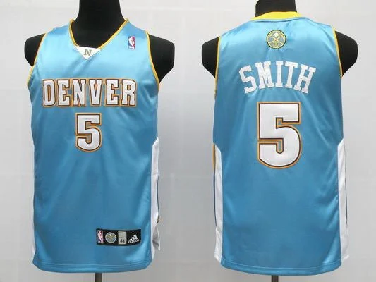 Basketball Jersey Affordable-Nuggets 5 Jr.Smith Light Blue Basketball Jerseys