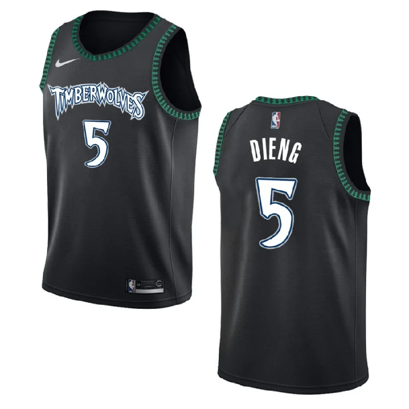 Basketball Jersey V-Neck-Men's Minnesota Timberwolves #5 Gorgui Dieng Black Classic Swingman Basketball Jersey