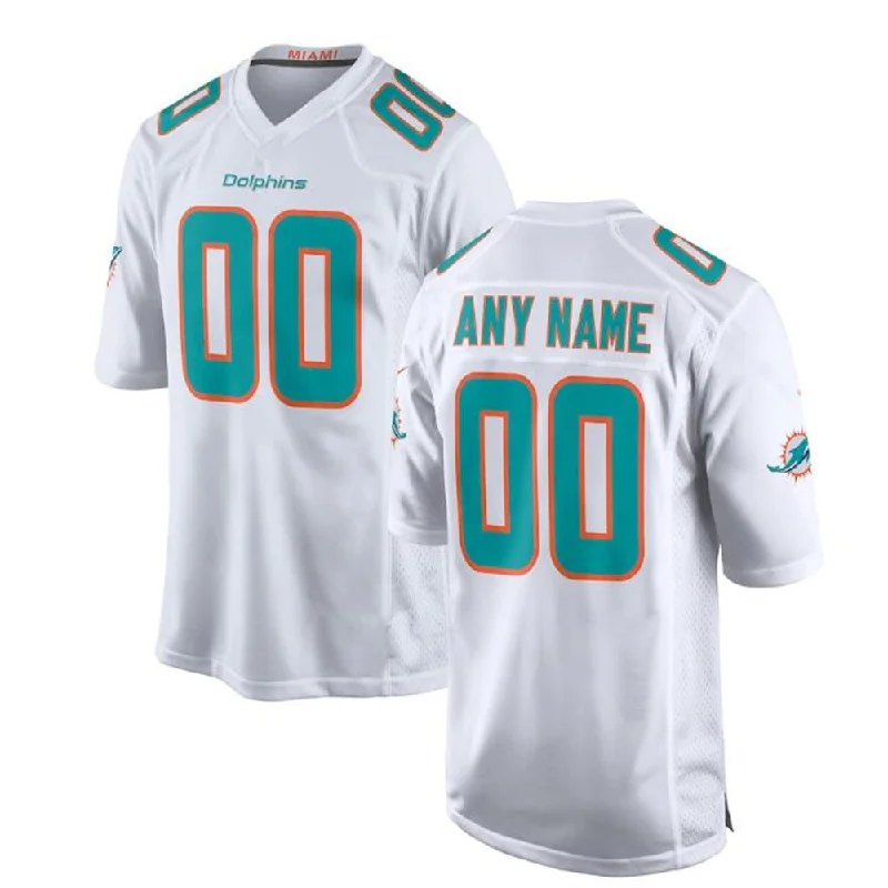 Football Jersey Winter-Custom M.Dolphins White Game Jersey American Stitched Football Jerseys