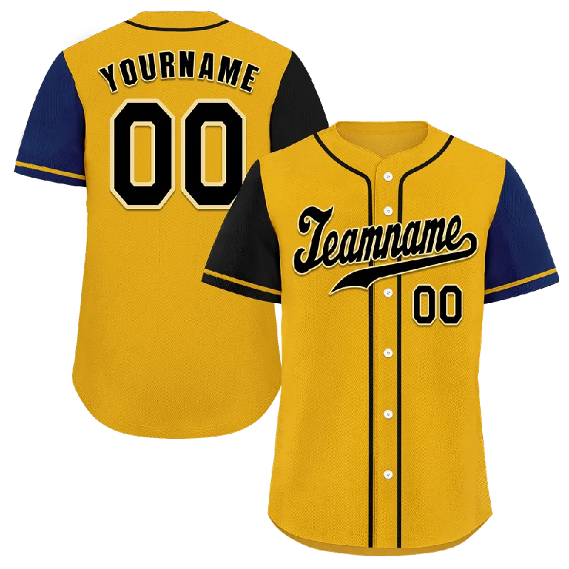 Baseball Jersey Affordable-Custom Yellow Two Tone Black Authentic Baseball Jersey