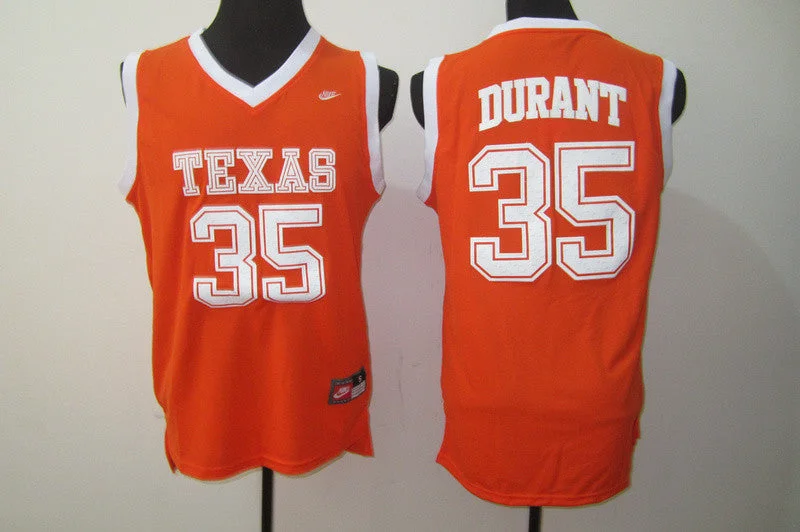 Basketball Jersey Gameday Outfit-Texas Longhorns 35 Durant Orange College Basketball Jerseys