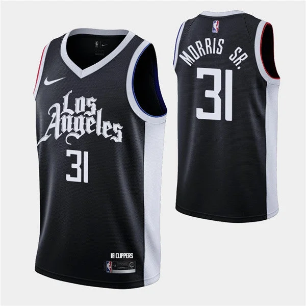 Basketball Jersey Wedding-Men's Los Angeles Clippers #31 Marcus Morris Sr. Black 2020-21 City Edition Stitched Basketball Jersey