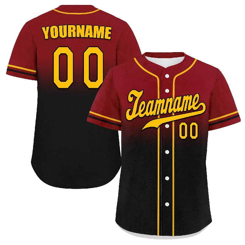 Baseball Jersey Gameday Outfit-Custom Red Black Fade Fashion Personalized Authentic Baseball Jersey UN002-bd0b007b-9