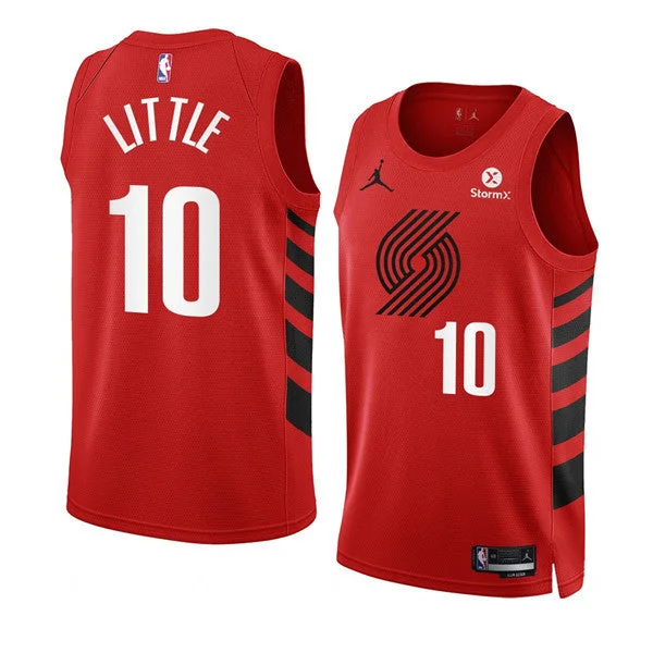 Basketball Jersey Pink-Men's Portland Trail Blazers #10 Nassir Little 2022/23 Red Statement Edition Swingman Stitched Basketball Basketball Jersey