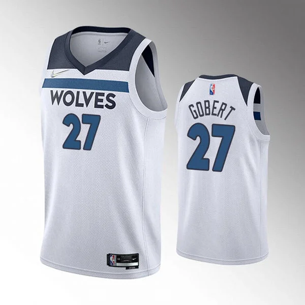 Basketball Jersey State Pride-Men's Minnesota Timberwolves #27 Rudy Gobert Association Edition White 75th Anniversary Swingman Stitched Basketball Jersey