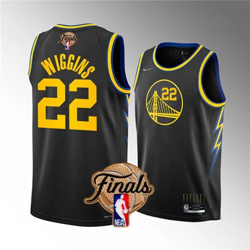 Basketball Jersey Running-Men's Golden State Warriors #22 Andrew Wiggins 2022 Black Finals Stitched Basketball Jersey